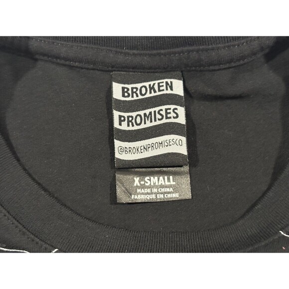 Broken Promises Welcome to Hell Graphic Print Long Sleeve T-Shirt Black Men XS - Picture 7 of 10